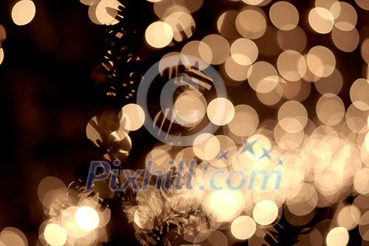 abstract beautiful gold christmas lights, blurred background bokeh