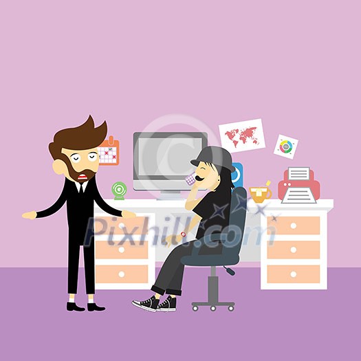 office worker business management meeting vector cartoon style  