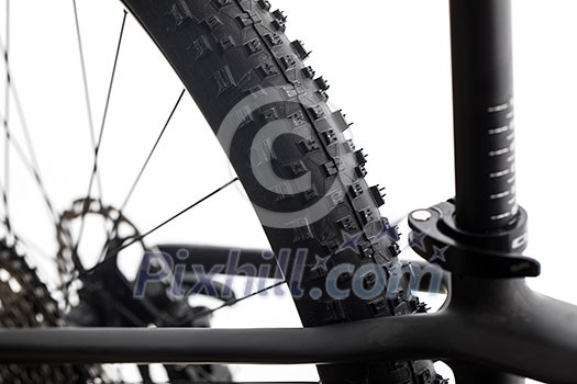 Modern MTB race mountain bike isolated on white background in a studio Modern MTB race mountain bike isolated on white background in a studio