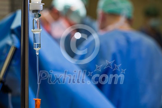 Unidentified boy undergoing a surgery. Focus on the monitor with vital functions Unidentified boy undergoing a surgery. Focus on the monitor with vital functions
