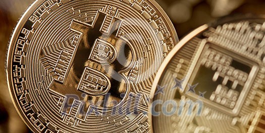 Bitcoin gold coin from both sides, cryptocurrency and blockchain concept, can be used for video or site cover Bitcoin gold coin from both sides, cryptocurrency and blockchain concept, can be used for video or site cover
