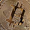Bitcoin coin from both sides, cryptocurrency and blockchain concept, can be used for video or site cover