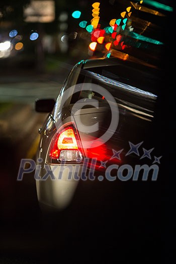 Night road traffic in a big city (shallow DOF) Night road traffic in a big city (shallow DOF)
