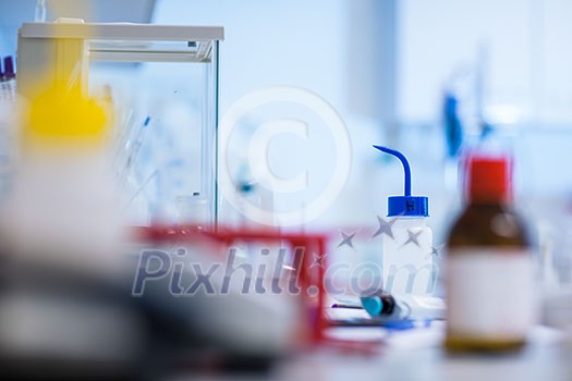 Chemistry lab (shallow DOF; color toned image)