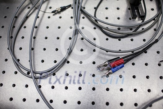 Digital oscilloscope is used by an experienced electronic engineer in the laboratory Digital oscilloscope is used by an experienced electronic engineer in the laboratory