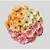 Creative layout made sphere wedding bouquet of colored gerberas. Spring minimal concept. Nature background.