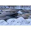 Flowing river in winter