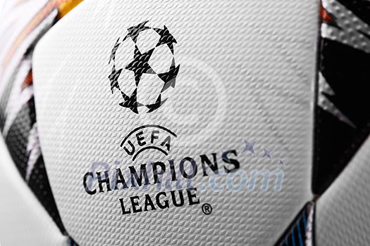 Kiev, Ukraine - February 22, 2018: The first Ukrainian final ball for the Champions League, which will be held on May 26, 2018 in Kiev, for the first time in the history of Ukraine, at the National Sports Complex 'Olympic' , close up