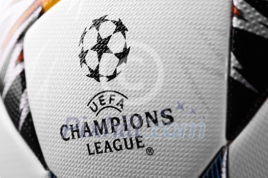 Kiev, Ukraine - February 22, 2018: The first Ukrainian final ball for the Champions League, which will be held on May 26, 2018 in Kiev, for the first time in the history of Ukraine, at the National Sports Complex 'Olympic' , close up Kiev, Ukraine - February 22, 2018: The first Ukrainian final ball for the Champions League, which will be held on May 26, 2018 in Kiev, for the first time in the history of Ukraine, at the National Sports Complex 'Olympic' , close up