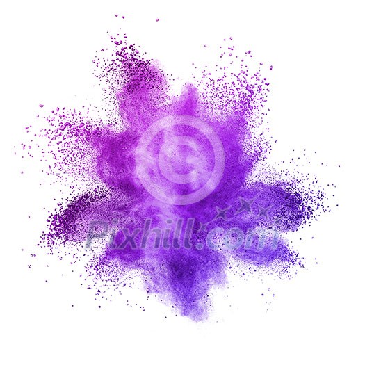 Explosion of colored powder, isolated on ultra violet background. Inventive and imaginative, Ultra Violet lights the way to what is yet to come. Color of the Year 2018 Pantone