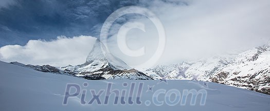 Amazing winter panorama of Matterhorn , Switzerland