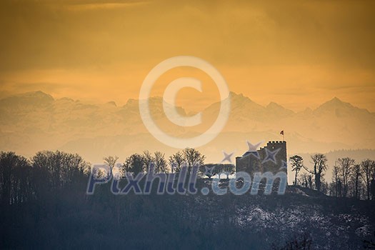 Habsburg Castle located in the Aargau, Switzerland