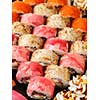 Sushi Set nigiri close up top view