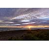 Cloudy scenery and sunset in the Baltic sea