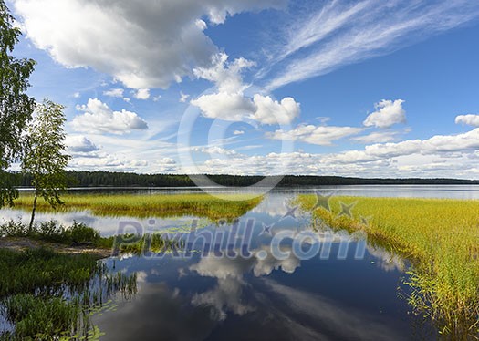 Lake scenery in august