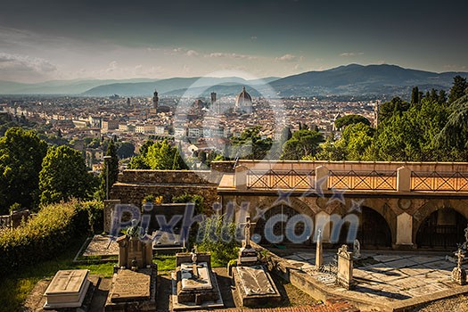 Beautiful Florence sunset city skyline with Florence Duomo Panorama of Florence, Italy Beautiful Florence sunset city skyline with Florence Duomo Panorama of Florence, Italy