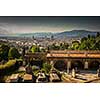 Beautiful Florence sunset city skyline with Florence Duomo Panorama of Florence, Italy