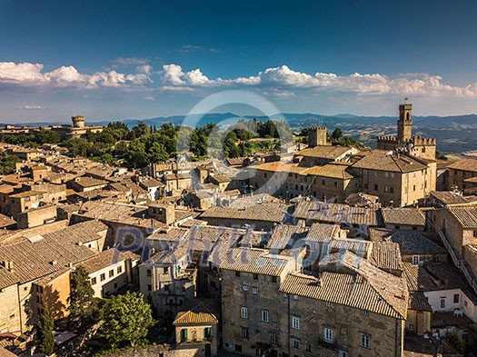 Spectacular aerial view of the old town of Volterra in Tuscany, Italy Spectacular aerial view of the old town of Volterra in Tuscany, Italy