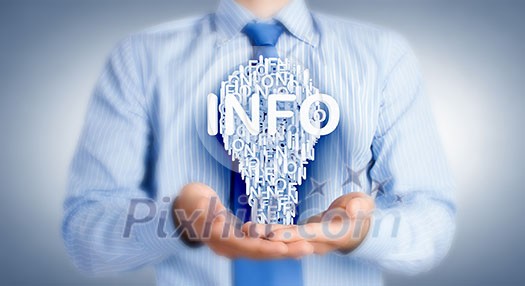 Businessman holding in hands successful idea concept Businessman holding in hands successful idea concept