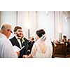 Portrait of a young wedding couple on their wedding day