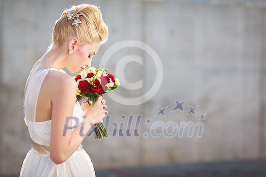 Gorgeous bride on her wedding day (color toned image; shallow DOF) Gorgeous bride on her wedding day (color toned image; shallow DOF)