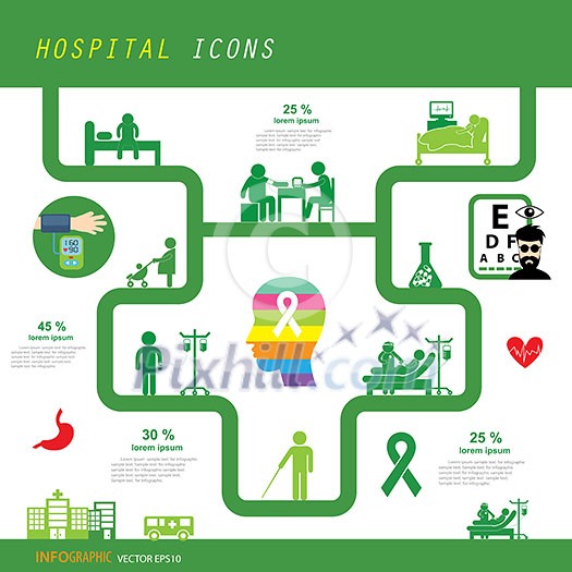vector doctor and hospital icon set 