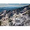 Colonnata village and Carrara mountains. Massa-Carrara Tuscany Italy