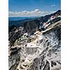 Colonnata village and Carrara mountains. Massa-Carrara Tuscany Italy