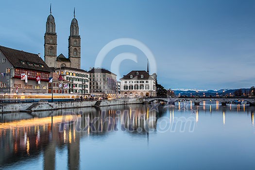 Zurich cityscape - nightshot Zurich cityscape - nightshot