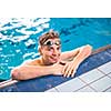 Male swimmer in an indoor swimming pool