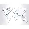 Simple world digital map with outlined continents in light grey colour