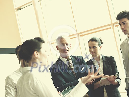 business leader working with his team, making presentation and brainstorming about ideas and projects at office business leader working with his team, making presentation and brainstorming about ideas and projects at office
