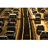Heavy morning city traffic/congestion concept - cars going very slowly in a traffic jam during the morning rushhour