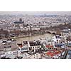 Paris aerial view and the Seine river, France