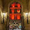 Paris, France - August 04, 2006: Arch entrance to the gallery of Vivien in the evening. An ancient historical passage and a tourist attraction in in France