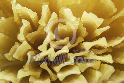 Close of dry spaghetti pasta on table Close of dry spaghetti pasta on table