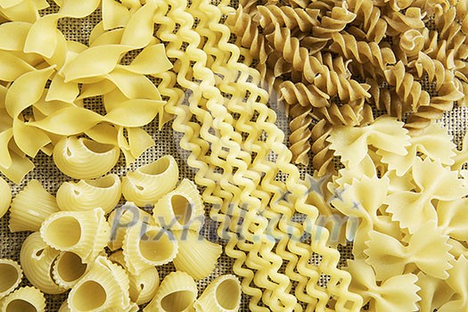 Variety of types and shapes of dry Italian pasta Variety of types and shapes of dry Italian pasta