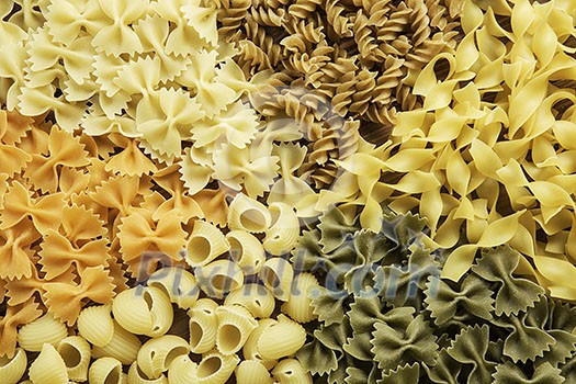 Variety of types and shapes of dry Italian pasta Variety of types and shapes of dry Italian pasta