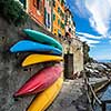 Riomaggiore of Cinque Terre, Italy - Traditional fishing village in La Spezia, situate in coastline of Liguria of Italy. Riomaggiore is one of the five Cinque Terre travel attractions.