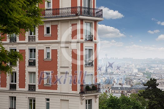 old house in Montmartre on Paris, France old house in Montmartre on Paris, France