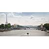 Panorama of bridge Alexander III and Eiffel tower in Paris France,