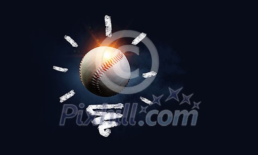 Light bulb and ball as sign for creativity Light bulb and ball as sign for creativity
