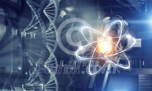 Science background concept with dna molecule. 3d rendering Science background concept with dna molecule. 3d rendering