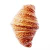 Delicious fresh french homemade croissant on a white background with copy space. Close up. Continental breakfast concept.