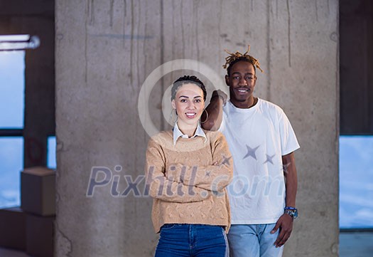 portrait of young multiethnic business team,architect and engineer on construction site while checking documents and business workflow in new startup office portrait of young multiethnic business team,architect and engineer on construction site while checking documents and business workflow in new startup office