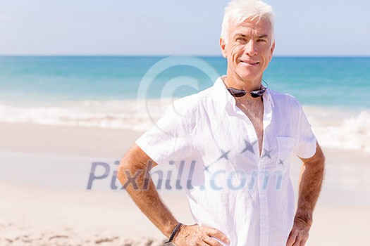 Handsome man on the beach 