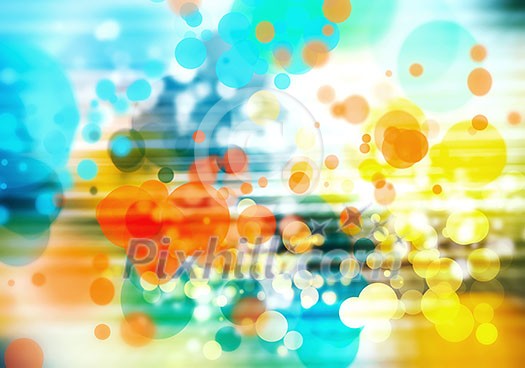 Color blurred background with dots and bokeh lights