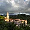 View of a mountain village in Corsica. (village of Evisa)