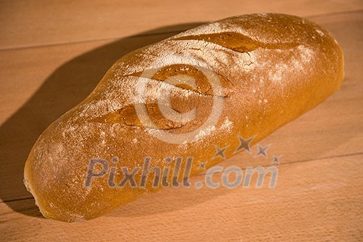 top view of fresh bread on wooden table top view of fresh bread on wooden table