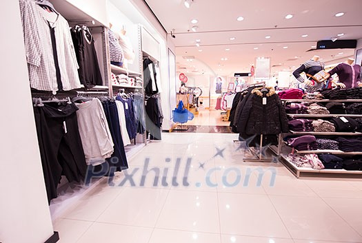 luxury and fashionable brand new interior of clothing store luxury and fashionable brand new interior of clothing store